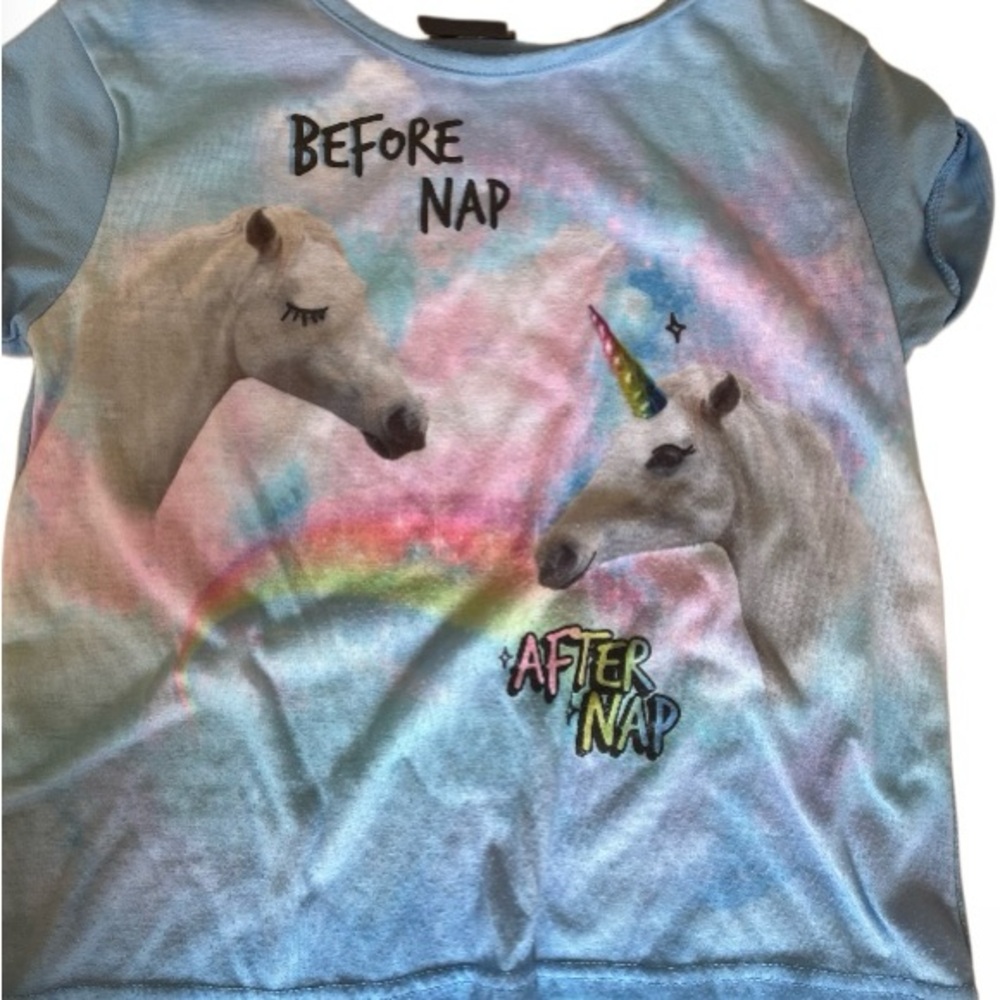Unicorn Print Kids Shirt - Blue